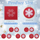 Roowest 6 Sets Winter Embroidery Kits for Beginners Adults Winter Snowflakes Cross Stitch Embroidery Ornament Kit DIY Craft Needlepoint Sets with Pattern Instructions Thread Needle Ribbon(Red)