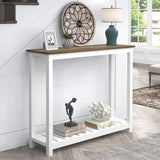 FOLUBAN Farmhouse Sofa Table, Rustic Vintage Console Table for Entryway, Living Room, Hallway, White FOLUBAN