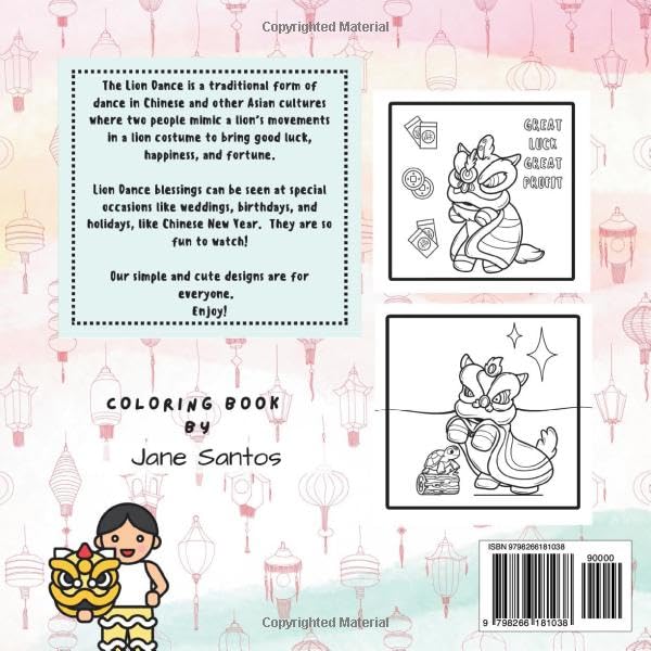 A Chinese Lion Dance Coloring Book: For Everyone Majosta