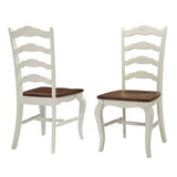 Home Styles French Countryside Oak/White Pair of Chairs with Distressed Oak and Rubbed White Finish 16.5D x 17.75W x 18H in homestyles