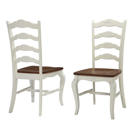 Home Styles French Countryside Oak/White Pair of Chairs with Distressed Oak and Rubbed White Finish 16.5D x 17.75W x 18H in homestyles