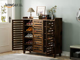VINGLI Shoe Cabinet with Doors, Entryway Shoe Storage, Shoe Rack with Doors, Hidden Shoe Cabinet, Shoe Organizer Cabinet, Freestanding Shoe Rack Cabinet,Shoe Storage Cabinet,Shoes Cabinet Rustic Brown VINGLI