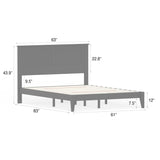 Serene Farmhouse Style Wood Bed Frame in Queen Size with Chevron Scoring Headboard, Coastal Modern Design, Sturdy, Easy Assembly, Ample Underbed Storage, White Finish ComfIQ