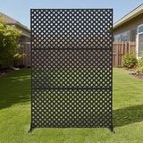 Metal Privacy Screen Outdoor, 72" h×47" w Balcony Patio Privacy Screen, Freestanding Privacy Fence, Decorative Panel, Patio Room Divider for Garden, Balcony, Deck Garvee