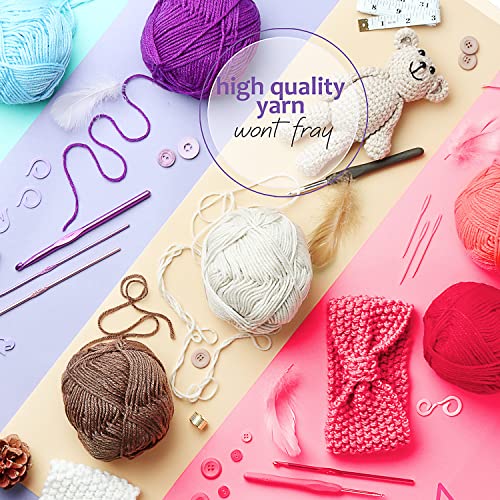 Soft Yarn for Crocheting - 2400 Yards Crochet Yarn for Crocheting and Knitting Yarn, Amigurumi Yarn for Knitting, Acrylic Yarn Bulk, Perfect Yarn for Crafts, Crocheting Yarn Set - 24 Yarn Pack x 50g Hearth & Harbor