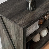 AMERLIFE Fireplace TV Stand, Wood Texture Entertainment Center with 23" Electric Fireplace, Farmhouse Entertainment Stand Media TV Console for TVs Up to 80", 70 inches, Rustic Grey AMERLIFE