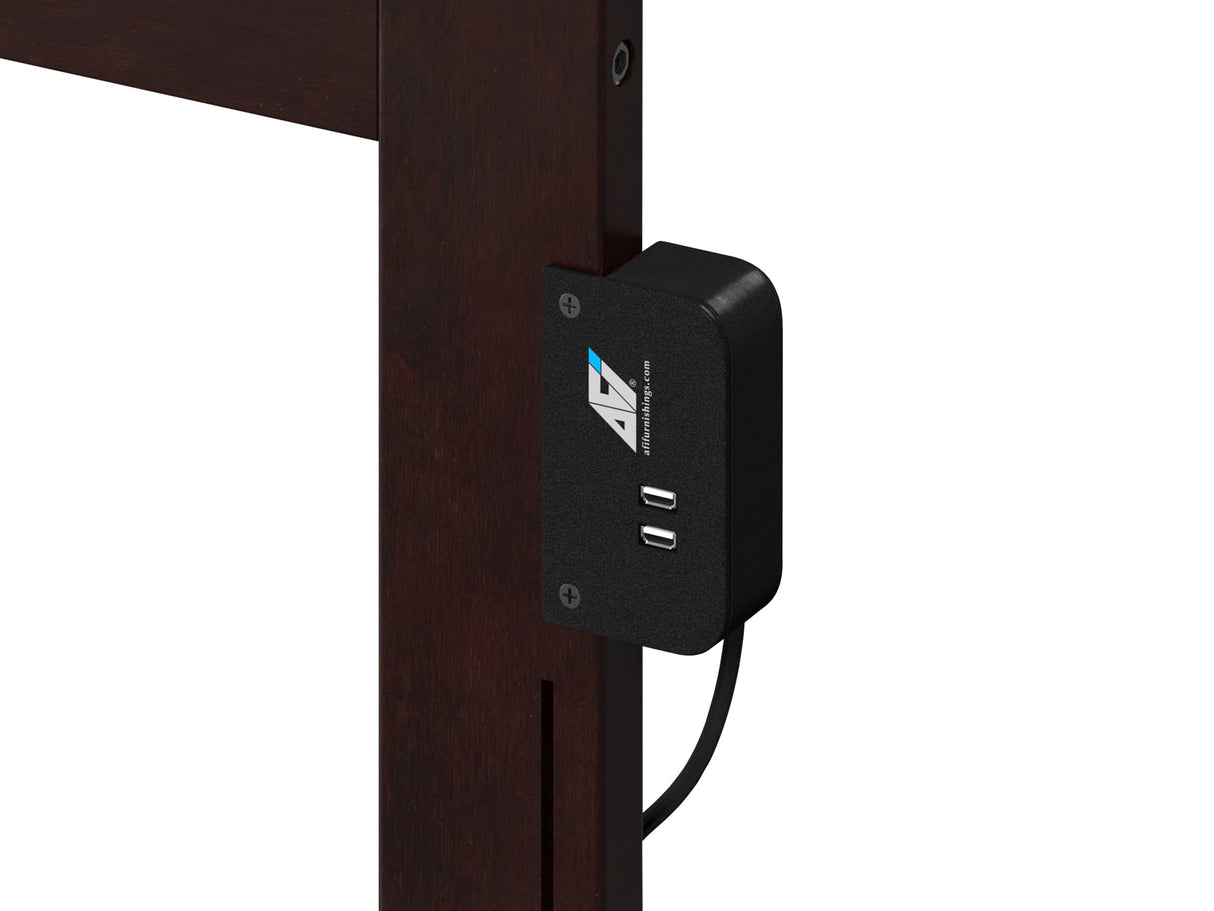 AFI Portland King Sleigh Solid Wood Panel Headboard in Espresso AFI