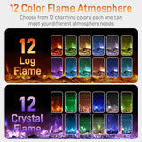 Winado 42" Electric Fireplace, Inserts/Wall Mounted Fireplace Heater with Remote Control, 12 Adjustable Flame Colors, Log & Crystal, 8H Timer for Living Room, Bedroom Inddoor Winado