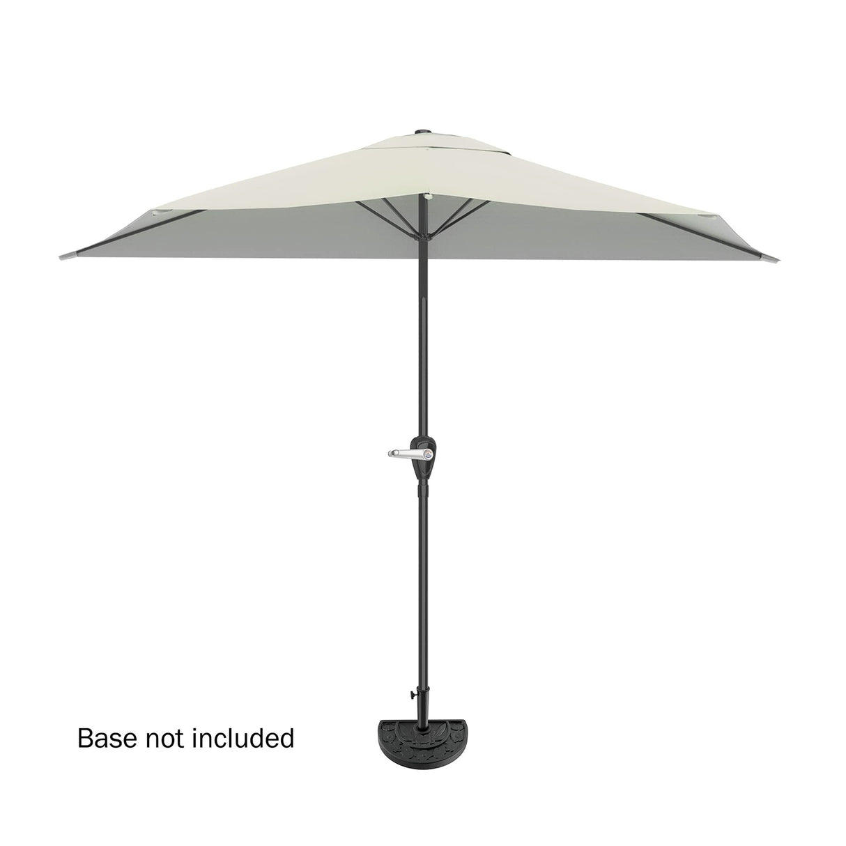 Half Umbrella Outdoor Patio Shade - 9 ft Patio Umbrella with Easy Crank - Small Canopy for Balcony, Table, or Deck by Pure Garden (Tan) Pure Garden