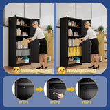 FLIXELIO Metal Storage Cabinet with Adjustable Shelves, 72" Steel Garage Storage Cabinets with Lock and 2 Door, Locking Tool Cabinet Utility Cabinets for Garage, Kitchen, Home Office, School, Shop FLIXELIO