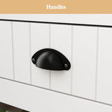 WOODTIME Hall Tree with Bench and Shoe Storage, Multi-Purpose Entryway Bench with Coat Rack, Padded Seat Cushion, 4 Double Hooks, Open Shelves and 2 Drawers, White WOODTIME