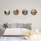 SCECALA 4 Pack Embroidery Kit for Beginners - Nature Landscape Beginner Embroidery Kit for Adults with Embroidery Pattern, Hoop, Complete Supplies DIY Craft for Adults Sewing Hobby, 1pc Hoops