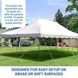 Party Tents Direct 20'x30' Canopy Tent, Weekender Canopy Pole Tent, Easy Up with Heavy Duty PVC White Top, 120 Person Capacity, Outdoor Canopies, Tents for Parties, Weddings & Events Party Tents Direct