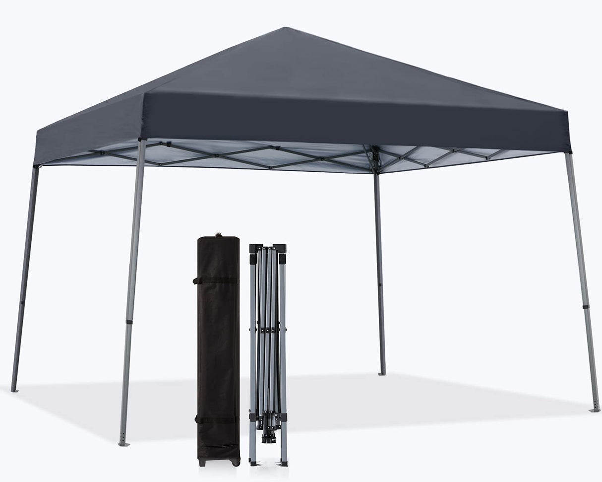 MASTERCANOPY Portable Pop Up Canopy Tent with Large Base (10x10,Dark Gray) MASTERCANOPY