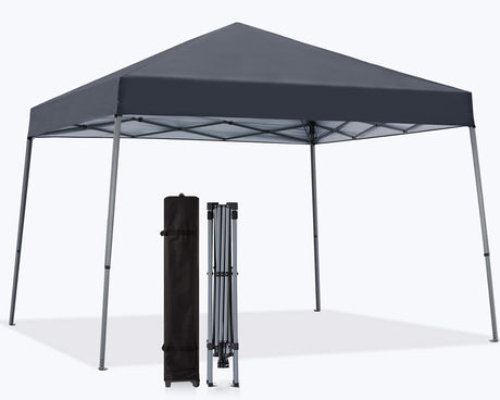 MASTERCANOPY Portable Pop Up Canopy Tent with Large Base (10x10,Dark Gray) MASTERCANOPY