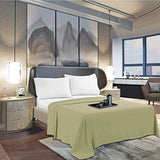 Mocassi King Flat Sheet - Hotel Luxury 1800 Premier Cooling Bedding Sheet - Softest Sheets - Wrinkle, Fade, Stain Resistant - 1 Single Top Flat Sheet, King, Sage Green Mocassi