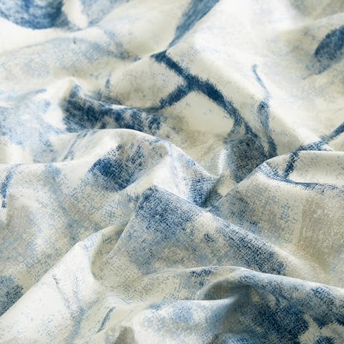 Chezmoi Collection Monica 3-Piece Tropical Floral Bed Sheet Set - Blue Gray White Textured Floral Printed Microfiber 14-Inches Deep Pocket Sheets & Pillowcases Set, Twin Chezmoi Collection