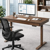 ERGO COLLECT Dual Motor Standing Desk Frame with Oval Legs, Electric Adjustable Sit Stand Desk Base for up to 70.8"x31.5" Table Tops, Sturdy Computer Desk Frame for Home Office Workstation (Walnut) ERGO COLLECT