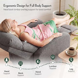 HAPPYMONT Recliner Chair, Recliner Sofa Fabric for Adults, Recliners Home Theater Seating with Lumbar Support, Reclining Sofa Chair for Living Room, Gray