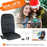 CARSHION Back Massager with Heat,Heated Seat Cover Cushion with 5 Vibrating Massage Nodes Chair Pad for Pain Relief Home Office Use CARSHION