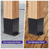 Nrspp 4x4 Post Base 8 Pcs,（Inner Size3.5"x3.5"）Wood Fence Pergola Post Bracket, Black Powder Coated Post Anchor,Deck Post Base Support Base Plate Pergola Brackets Fence Kit… Nrspp