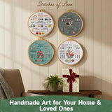 Bofoho 4 Pack Starter Embroidery Kit for Beginners – All-in-One Stitch Practice Kit with Simple Patterns, Learn 34 Embroidery Stitches with Step-by-Step Guide & Video, Craft Gift Adults & Teens