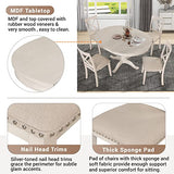 Extendable Dining Table Set for 4, 5 Piece Kitchen Table and Chairs Set, 4 X-Back Solid Wood Dining ChairSet, Industrial Oval Round Dining Table for Small Space, Apartment, French Country White SCANORDIC