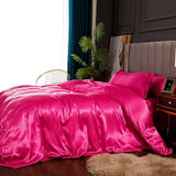 Famanti Bedding Luxury Satin Duvet Cover - Soft Satin Queen Set, 3 Pcs Luxury Silky Sheets, Silk-Like Smooth and Wrinkle Resistant,Queen Size, Zipper Closure, Women's Gift (Hot Pink, King 104”×90“) Famanti