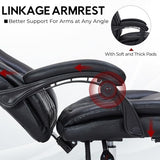 400lbs Reclining Executive Office Chair with Foot Rest, Big and Tall Ergonomic Office Chair, Home Office Desk Chairs for Heavy People (Black) TUORUI