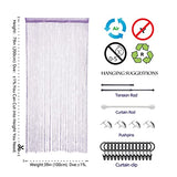 Atsweetlife Door String Curtain Doorway Beads Curtains,Hanging Room Divider Beaded Decor Hippie Glitter Fringe Panel Closet Window Doors Sequin Sheer Boho Doors Tassel (Purple) Atsweetlife