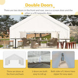 KEIKI 20x20ft Party Tent Heavy Duty, Outdoor Canopy Tent Carport Wedding Event Shelter BBQ Wedding Tents for Parties with Storage Bags & Removable Sidewall for Parties Carport Camping Garden Patio KEIKI