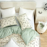 Jane yre Floral Duvet Cover Queen, Brushed Microfiber 3 Pieces Floral Bedding Set Queen, Garden Style Flower Pattern Flower Queen Duvet Cover, with Zipper Closure, Luxury Soft Breathable Comfy Jane yre