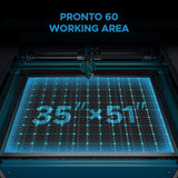 OMTech Pronto 130W CO2 Laser Engraver | 51" × 35" Laser Cutting Machine with Autofocus | 2-Way Pass, Air Assist, Red Dot Pointer | Ideal for Wood, Glass, Acrylic, and More OMTech