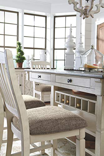 Signature Design by Ashley Bolanburg Farmhouse Counter Height Dining Room Table, White & Brown Signature Design by Ashley