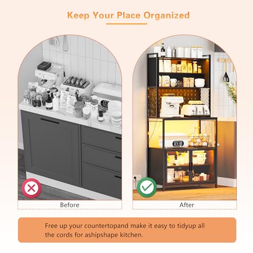 67'' LED Kitchen Pantry Cabinet with Pegboard and Charging Station by OUTDOOR DOIT OUTDOOR DOIT