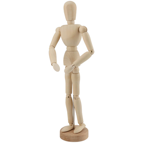 YUENPUN 6 PCS 5.5 Inch Poseable Wood Mannequin Doll, Wood Drawing Mannequin, Wood Art Mannequin Model with Base, Articulated Wood Figure Human Model for Decor, Painting, Gift YUENPUN