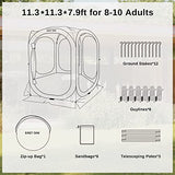 East Oak Screen House Tent Pop-Up, Portable Screen Room Canopy Instant Screen Tent 12 x 12 FT with Carry Bag for Patio, Backyard, Deck & Outdoor Activities, Beige EAST OAK