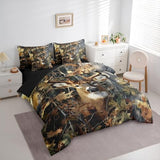 Erosebridal Deer Camo Queen Comforter Set with Sheets Rustic Hunting Bedding Set 7-Piece for Men Boys Kids Adults Camouflage Army Deer Bed in A Bag Vintage Hunting Animals Quilt Duvet Insert Erosebridal