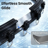 Sovtfides Blackout Curtains, Black 1 Panel W105 x L84in, with Ceiling Curtain Track Black 9.84ft, Thermal Insulated Sliding Door Room Divider Sovtfides