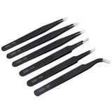 6PCS Precision Tweezers Set, Upgraded Anti-Static Stainless Steel Curved of Tweezers, for Electronics, Laboratory Work, Jewelry-Making, Craft, Soldering, etc, by kaverme. kaverme