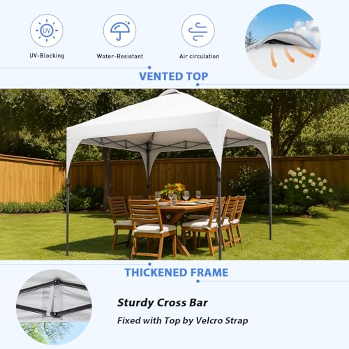 Oneofics Pop Up Canopy, 10x10 FT Instant Outdoor Canopy Tent with Carrying Bag, 3 Adjustable Heights - Portable for Outdoor Activities Oneofics