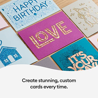 Cricut Cutaway Cards R40, Intricately Design Birthday Cards, Thank You Cards, Custom Greeting Cards, Holographic Backer, Compatible with Cricut Joy/Maker/Explore Machines, Pastel Sampler (12  - WoodArtSupply