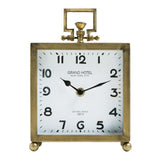 NIKKY HOME Gold Table Clock, Silent Non-Ticking Classic Battery Operated Decorative Mantel Desk Shelf Clock for Living Room Decor NIKKY HOME
