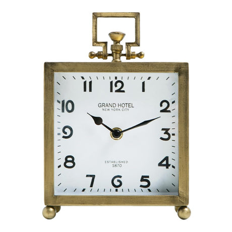 NIKKY HOME Gold Table Clock, Silent Non-Ticking Classic Battery Operated Decorative Mantel Desk Shelf Clock for Living Room Decor NIKKY HOME