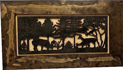 Bellewood Designs Decorative Deer Scene Wall-Mounted Secure Hidden Gun Cabinet - Concealed Gun Safe To Securely Store Your Gun & Home Self Defense Gear - WoodArtSupply