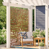 VEVOR Metal Privacy Screen, 36" W x 72" H, Outdoor Privacy Screens & Panels, Freestanding Outdoor Divider with Stand, 3-Panel Decorative Garden Steel Privacy Fence for Balcony Patio Indoor Room Brown VEVOR