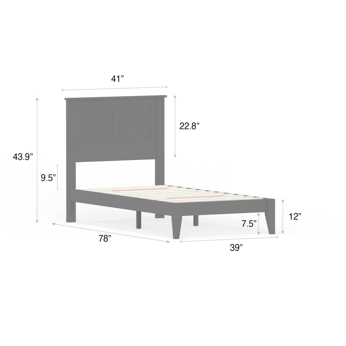 ComfIQ Serene Farmhouse Style Wood Bed in Twin Size with Chevron Scoring Headboard, Coastal Modern Design, Sturdy, Easy Assembly, Ample Underbed Storage, White Finish ComfIQ