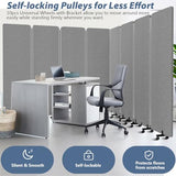 Acoustic Room Divider Privacy Panel with Wheels, 4 Panel Soundproof Room Divider (Aluminum Frame) for Room Partition, Folding Room Dividers Separation Office Cubicle Wall Sound Proof Partition Divider HOMSCREENER