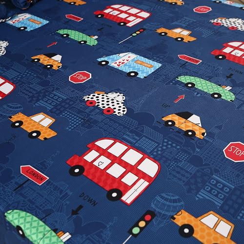 MAG 3 Pcs Cars Sheets Transportation Vehicle Full Sheets Set,for Kids Boys Girls Teens and Car Lovers,Full Car Bedding Set,1 Fitted Sheet 14'' Deep Pocket and 2 Pillowcase. MAG