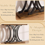 JUSTOGO 43.3" Console Table for Entryway, Industrial Sofa Table Entryway Table, Narrow Wood Accent Tables X-Shaped Metal Hallway Table for Living Room, Small Spaces, Entrance, Foyer, Rustic Brown JUSTOGO